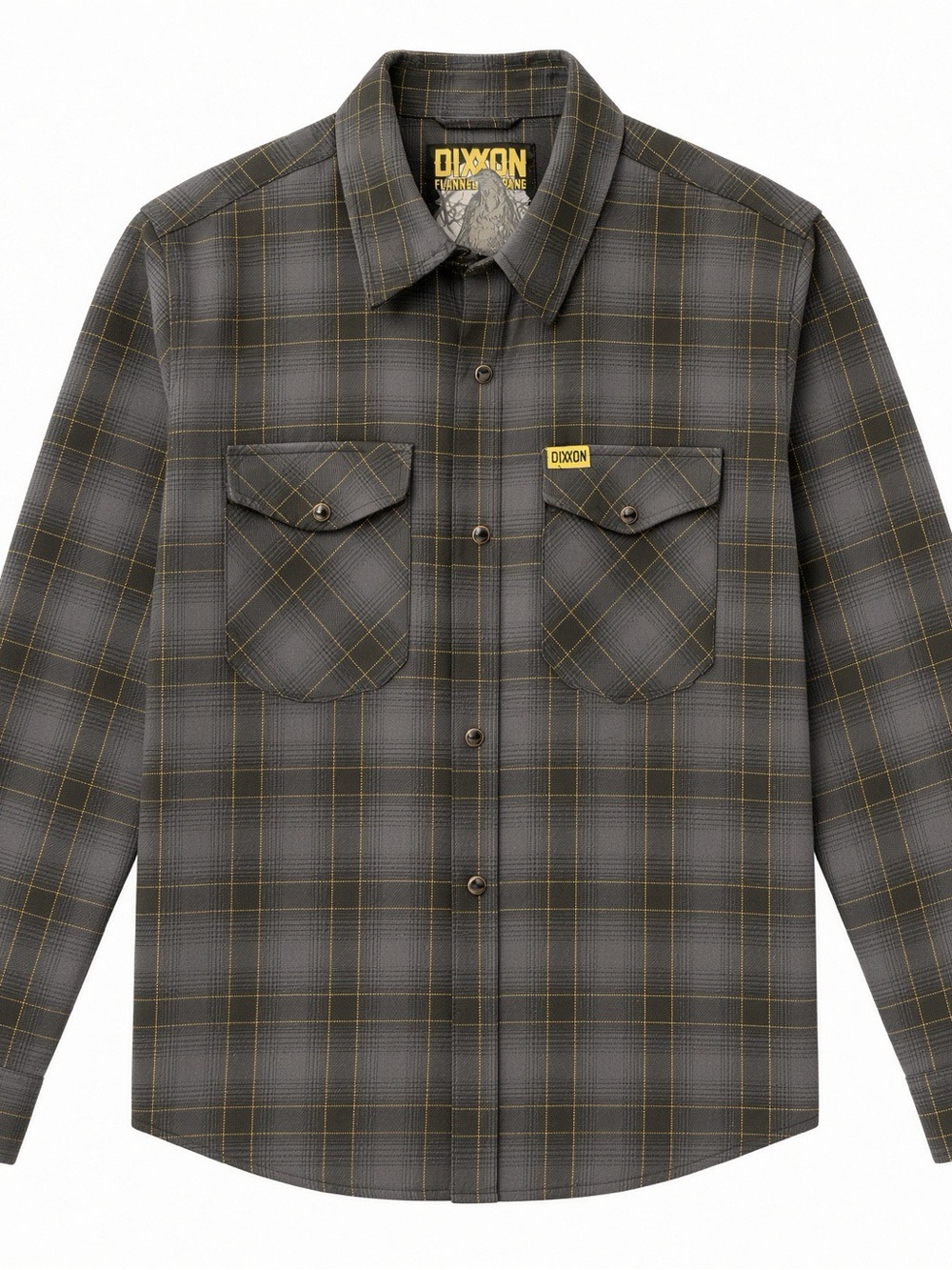 DIXXON “Raven” Men's Black anGray Plaid Button-Down flan men’s XL (tall)